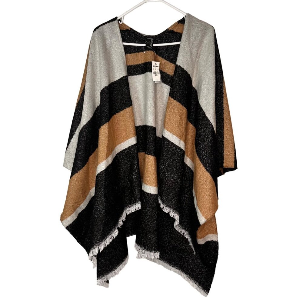 NWT Express oversized poncho one size  tassel boho autumn 70s